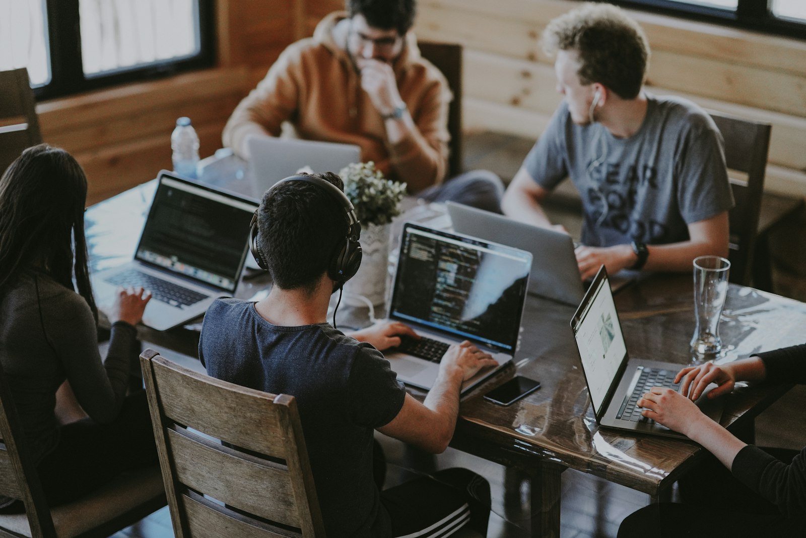 Team working on a website project